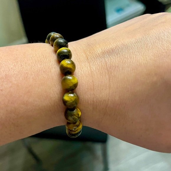 8mm Tiger Eye Stone Beaded Bracelet Healing Crystal Beaded Bracelet - Picture 6 of 6